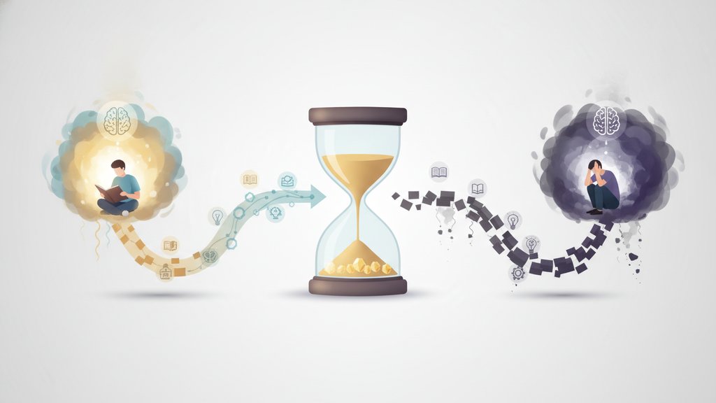 Illustration of a student in two contrasting mental states — stressed and unfocused versus calm and engaged — with corresponding brain imagery, representing the concept of state dependent learning and memory retrieval