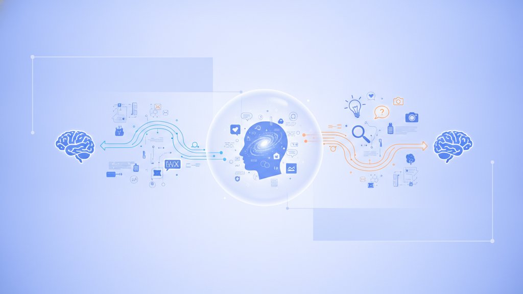 Abstract illustration of a brain with interconnected visual and verbal symbols, representing how dual coding theory enhances memory through combined imagery and language.