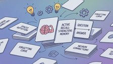 Flashcards tool for active recall to beat the forgetting curve
